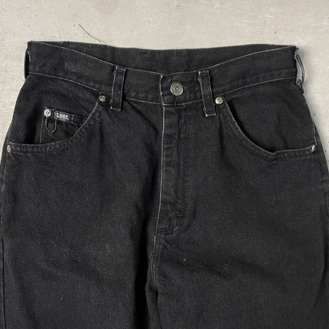 80年代 USA製 Lee リー ブラックデニムパンツ テーパード ハイウエスト 