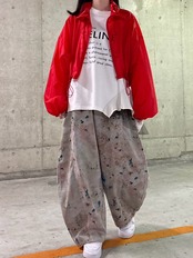 MMF140PEC ペイント柄 バレルパンツ