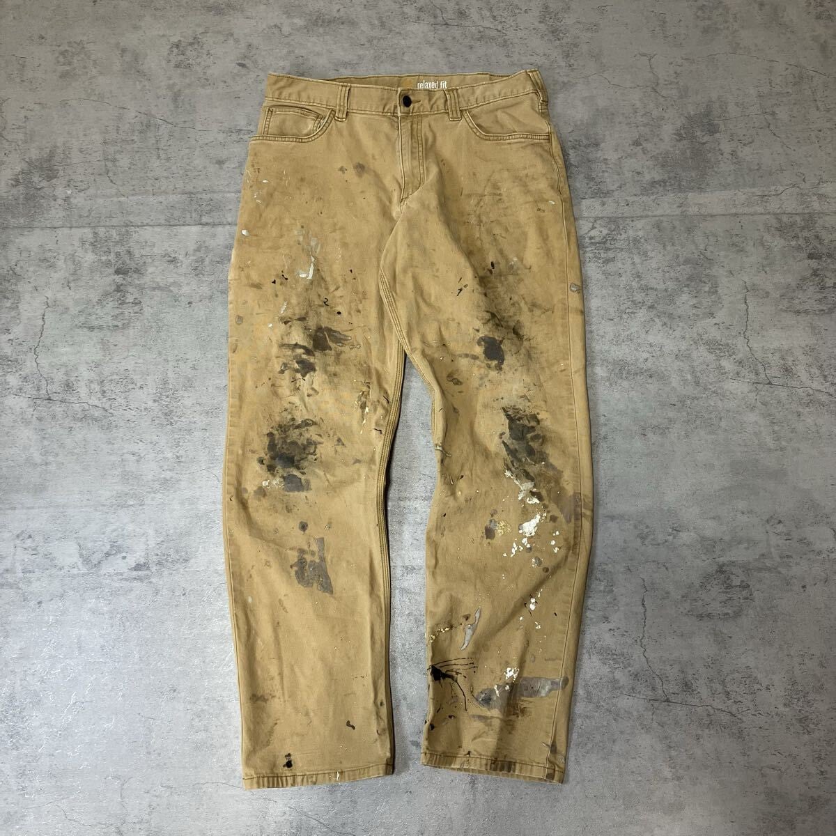 90s Dickies ダック ペインターパンツ ブラック ペンキ 38×32