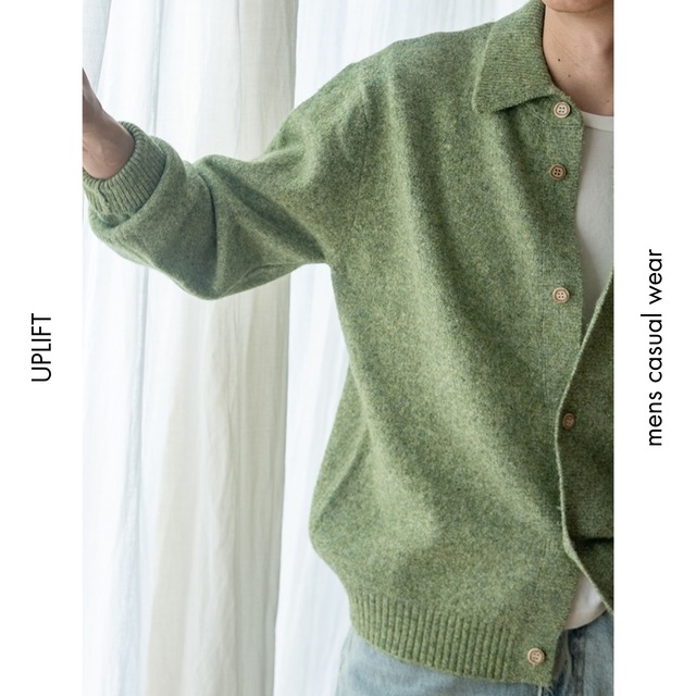 ウールブレンドメランジニットカーディガン 1985