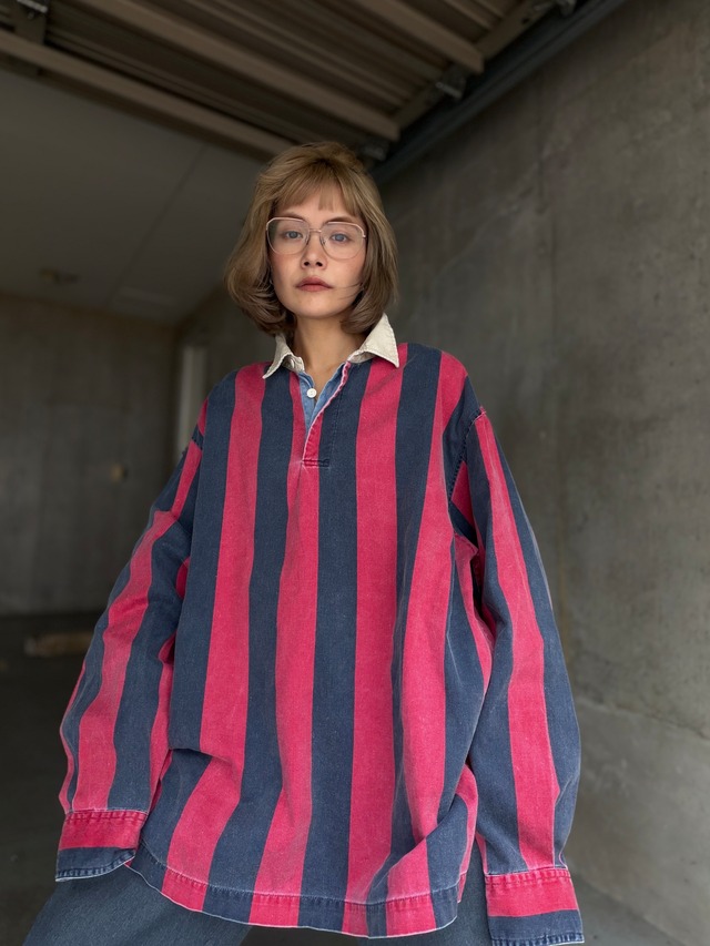 （SH1476）90’s AMERICAN EAGLE striped pullover shirt