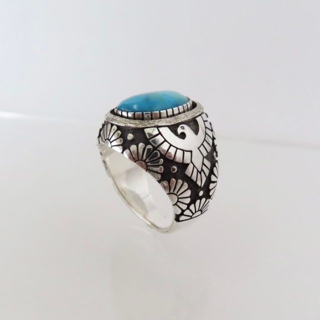 『一点物』”Blue Gem Turquoise” Ring