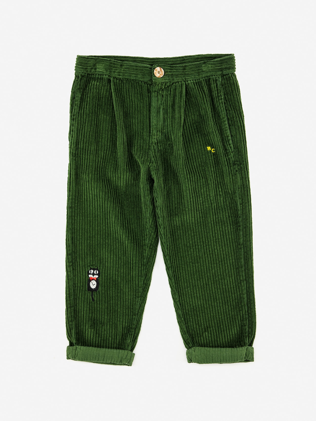 BOBOCHOSES / Cat o'clock embroidery baggy trousers