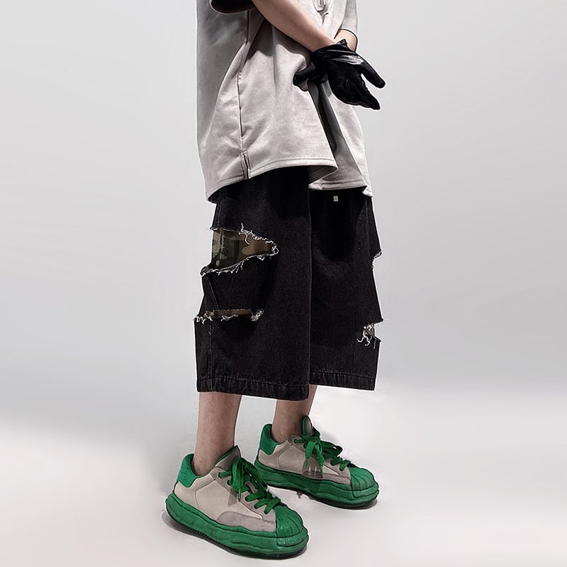 UUCSCCダメージ加工デニムハーフパンツ | mblueshop