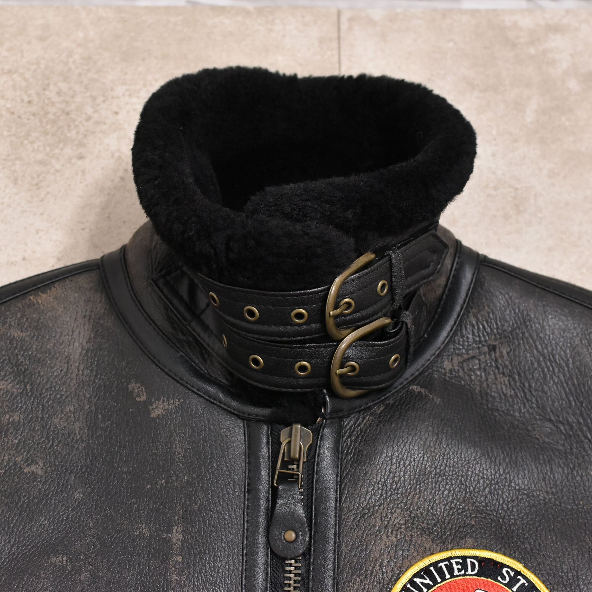 90s B-3 type black mouton jkt | 古着屋 grin days memory 90s B-3 type black mouton jkt | 古着屋 grin days memory