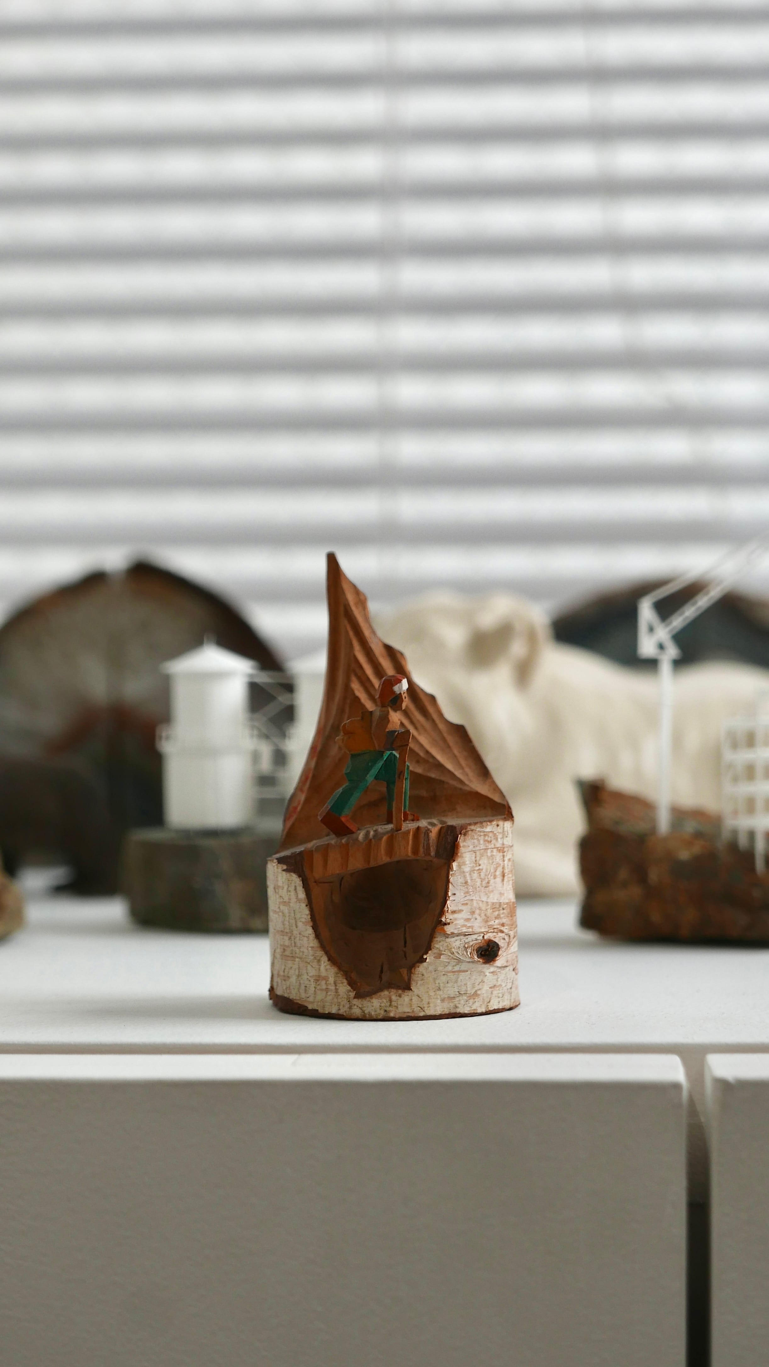 old japan 白樺の登山人形 colored