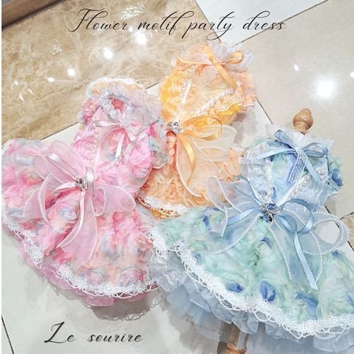 予約(海外ハンドメイド)【№B01091】フラワーモチーフ プリンセスドレス