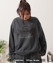 ◆USAアップリケ ピグメントスウェット◆wi-881022