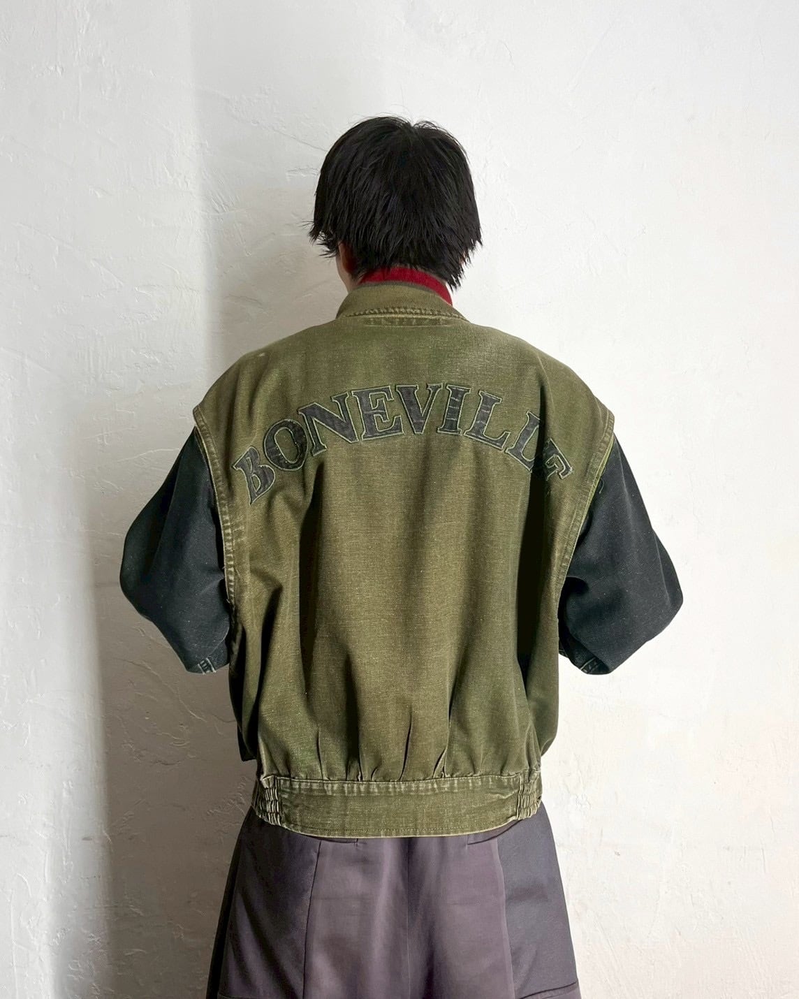 80s BONEVILLE Switching Material Flight Jacket | VOLAR