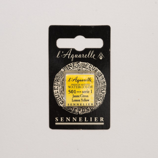 セヌリエWC 501 レモンイエロー 透明水彩絵具 ハーフパン（固形） Ｓ1