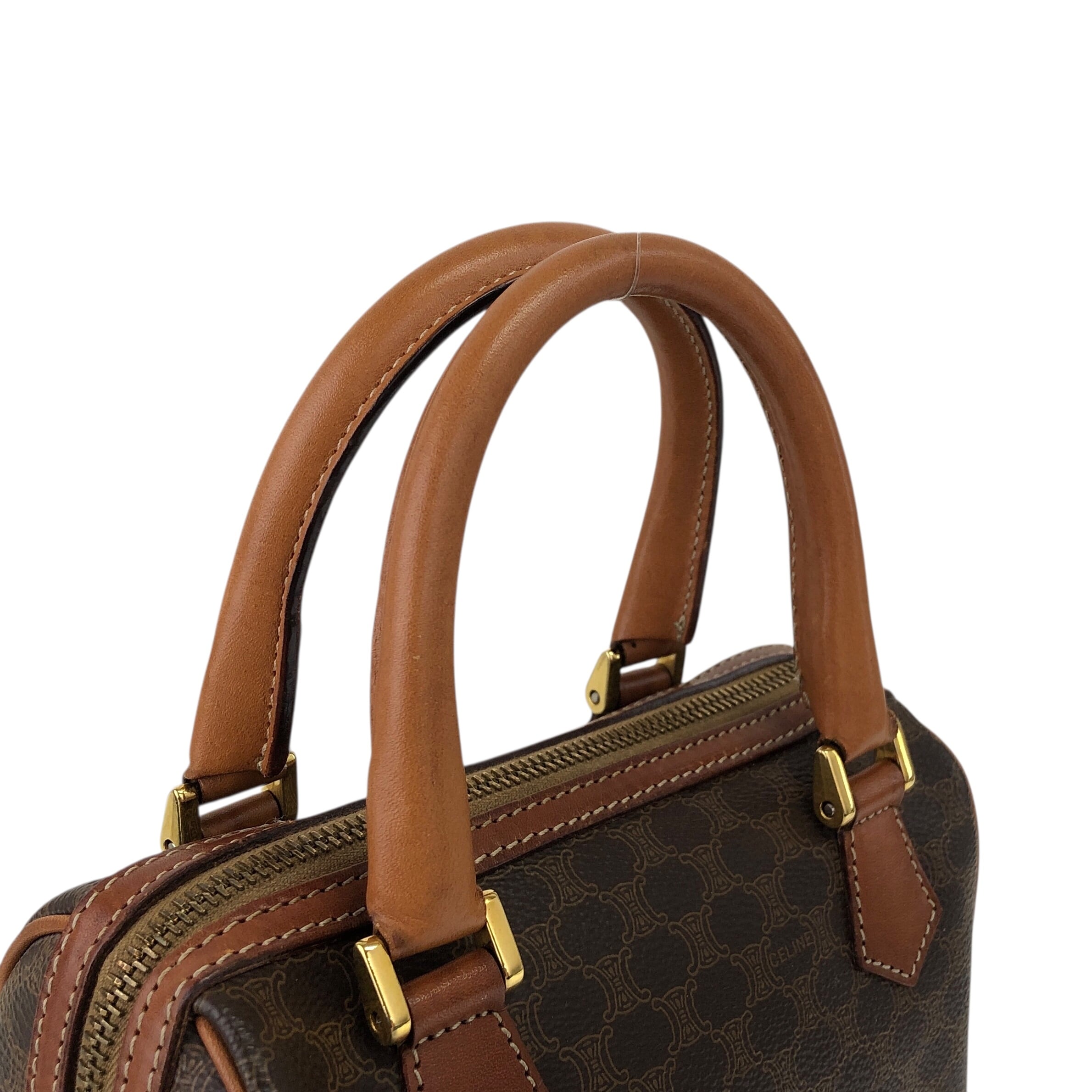 CELINE セリーヌ マカダム柄 ショルダーバッグ ブラウン - PVC/レザー CELINE セリーヌ マカダム柄 ショルダーバッグ ブラウン - PVC/レザー