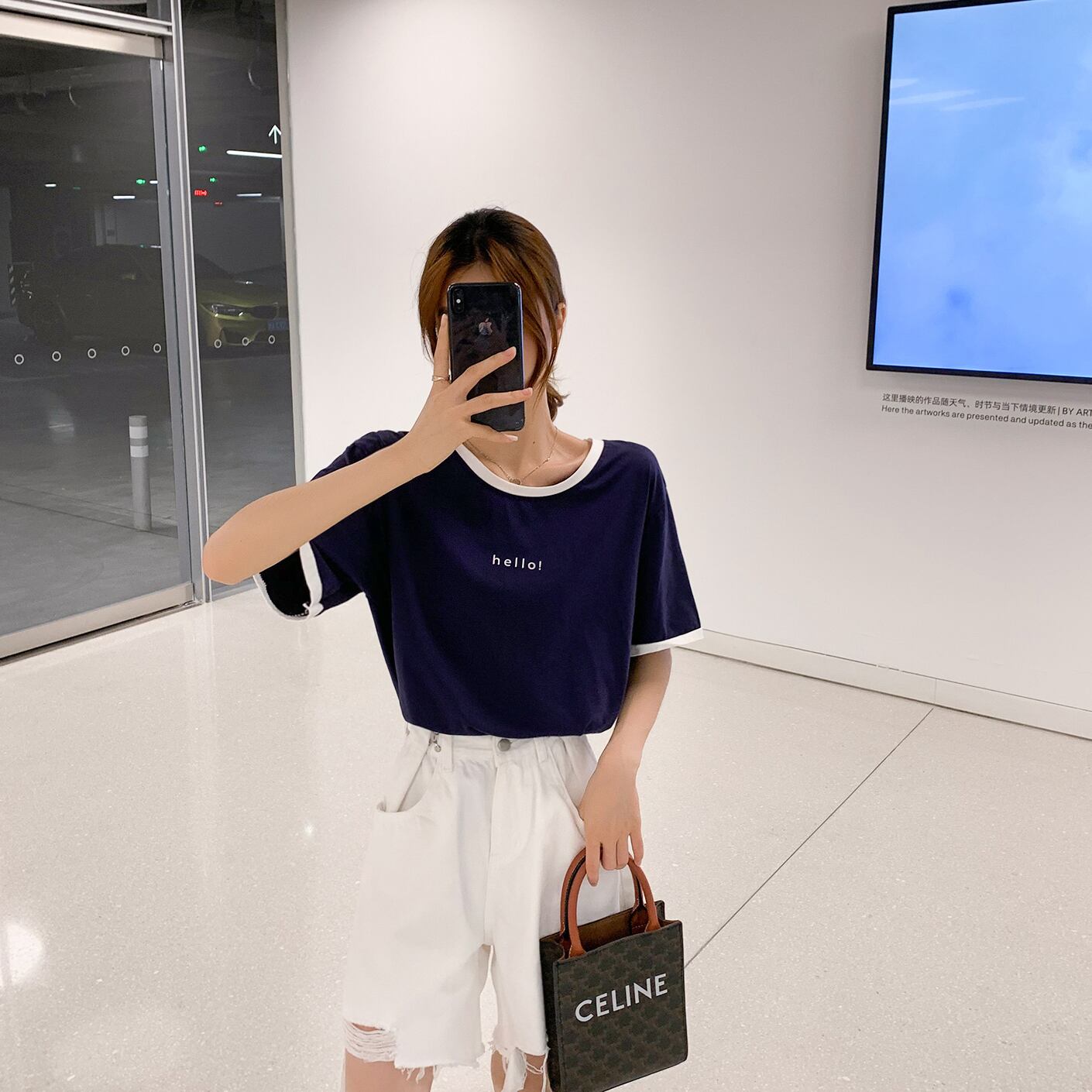 サマーカジュアルプリントTシャツ ホワイトトップス 夏物 6Du_Shop_Women47149452913