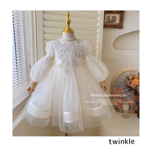 予約long  sleeve tull dress