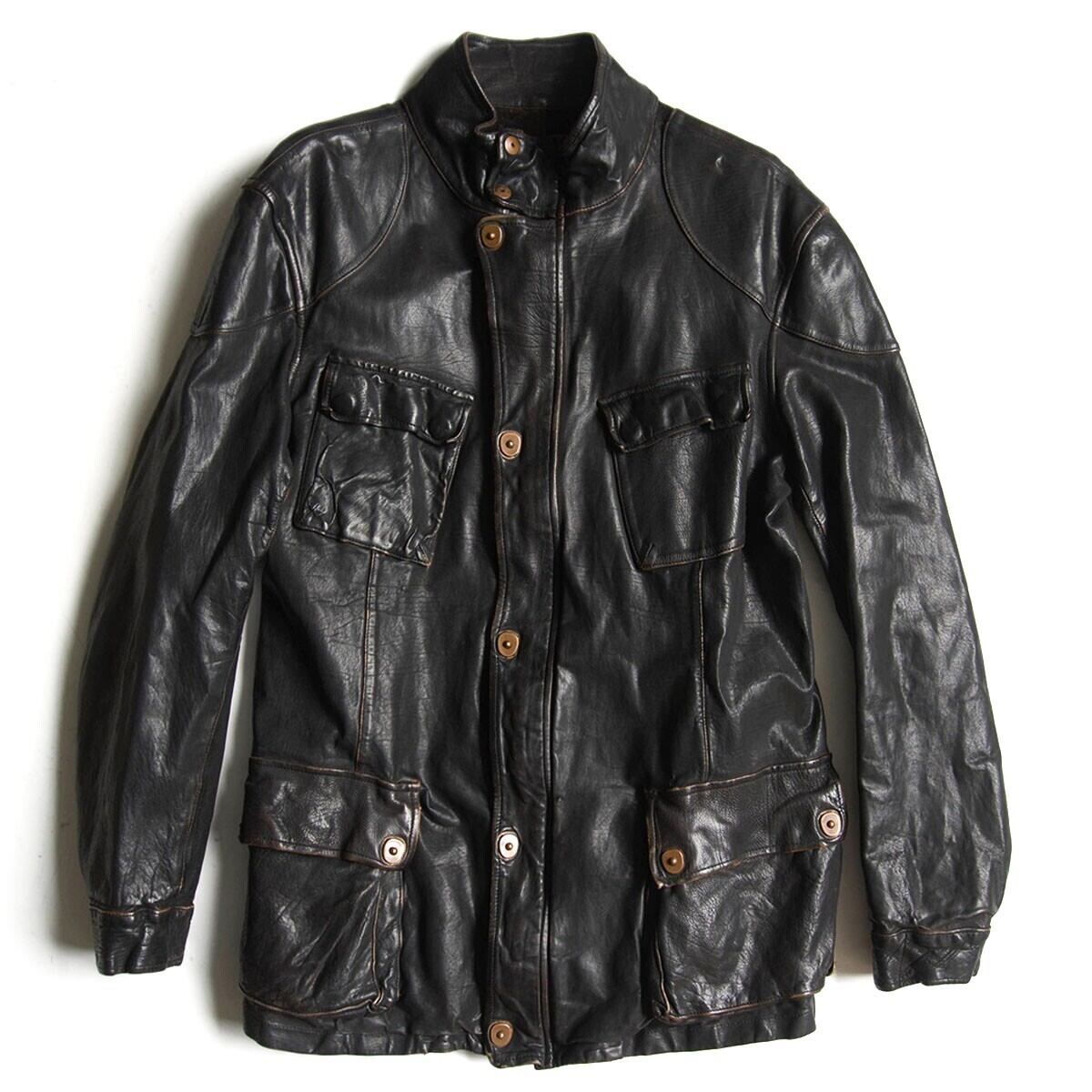 初期 Ann Demeulemeester アンドゥムルメステール クラックレザー