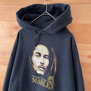 【BOB MARLEY】ボブマーリー 顔 プリント オフィシャル パーカー プルオーバー コピーライト US古着 アメリカ古着