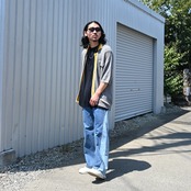 SILENCE(サイレンス) Polo S/S Shirts、デニムスタイル