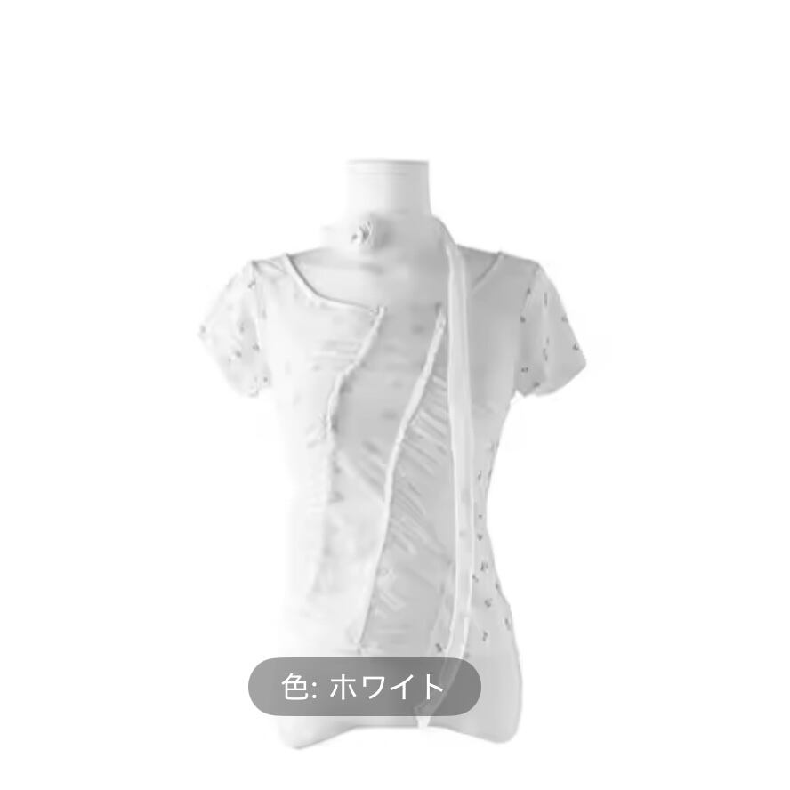 フラワーチョーカーシフォンTシャツ