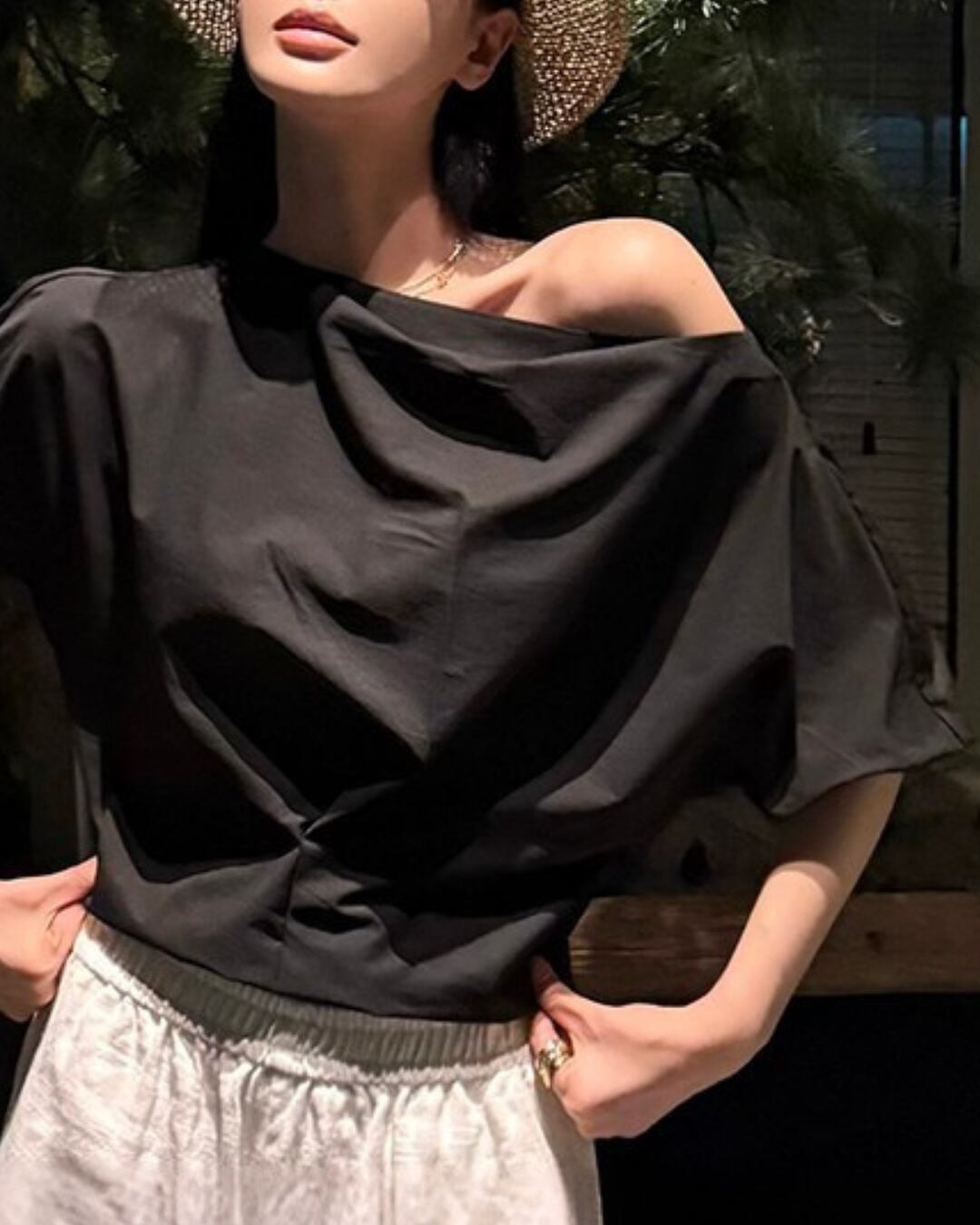 オフショルダーショートスリーブトップス S25436