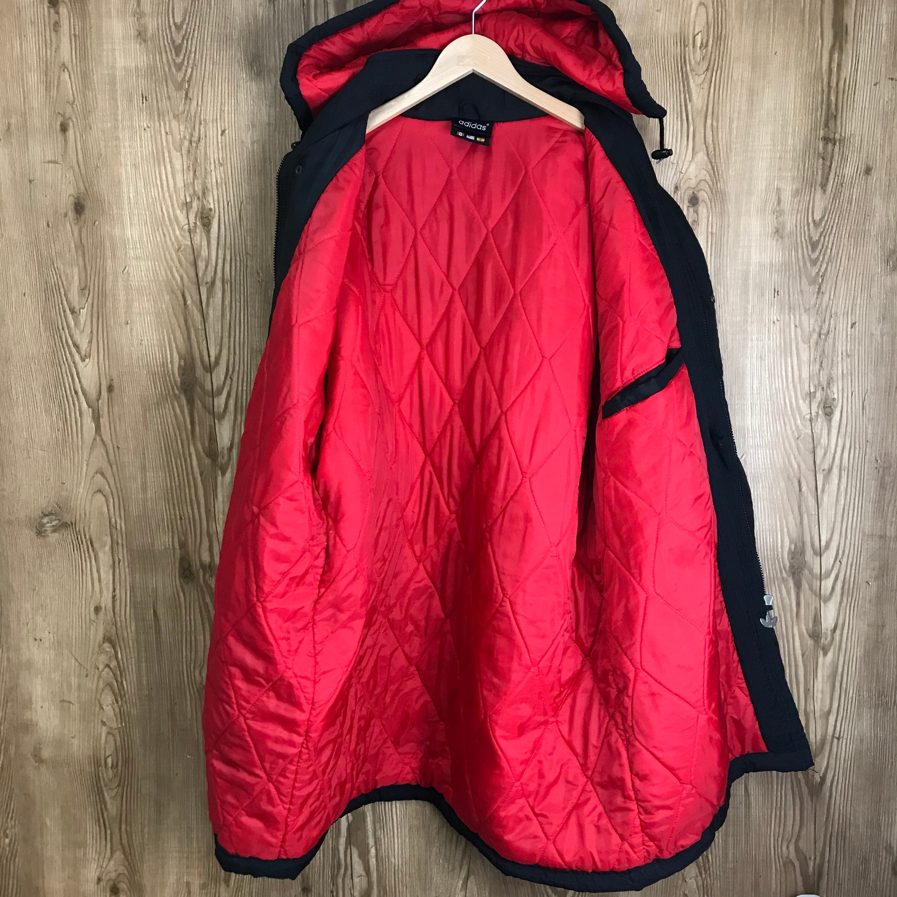 ☆90s VINTAGE adidas 中綿入り ナイロン コーチジャケット フード
