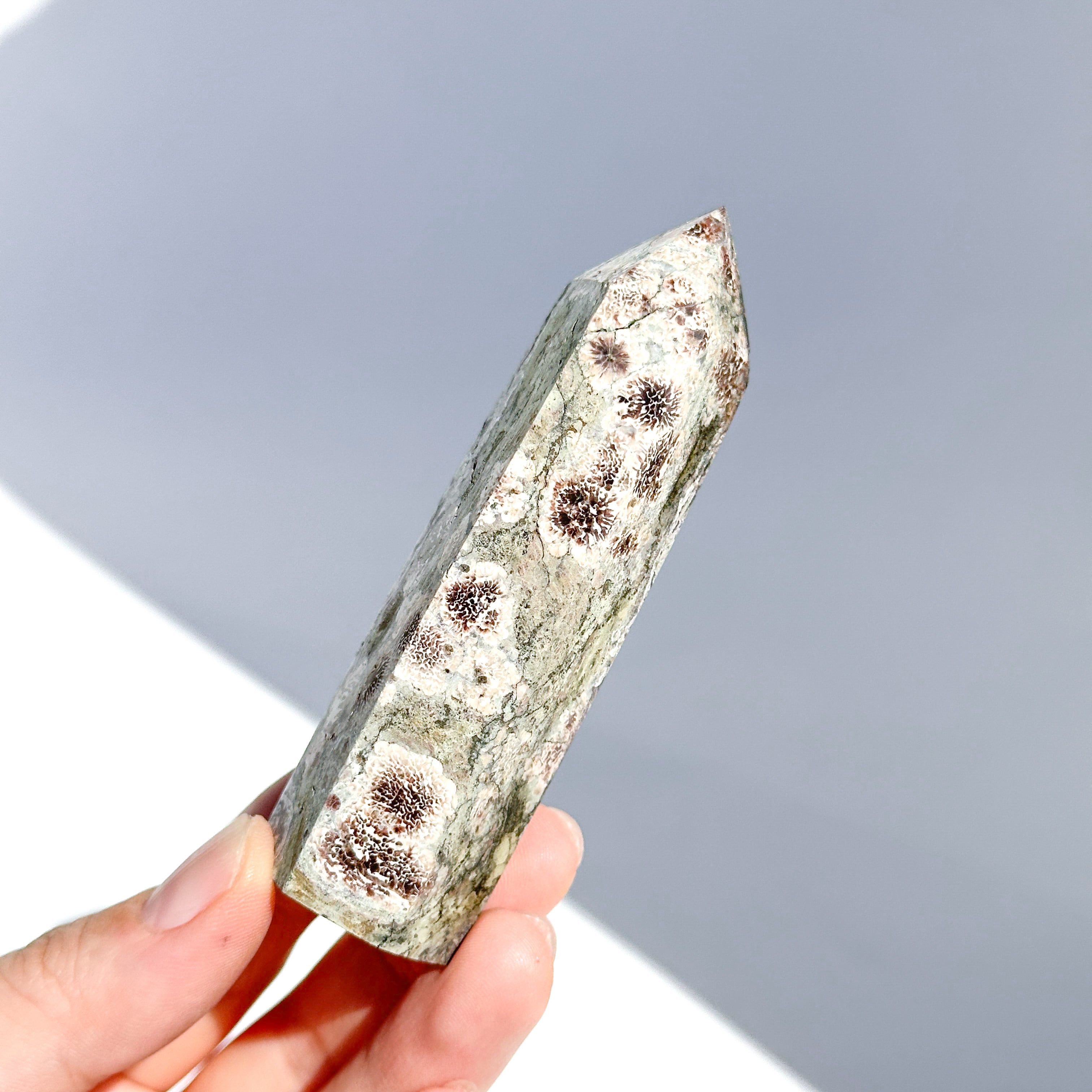 レア物　イマン　クラリス　フラワージャグ グリーンフラワージャスパー タワー62◇ Green Flower Jasper ◇天然石