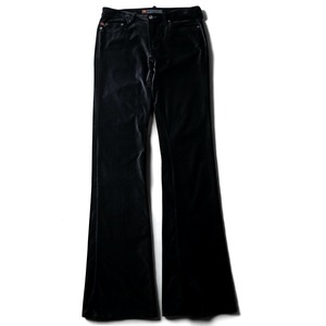 Vintage velvet flare long pants "BLACK"