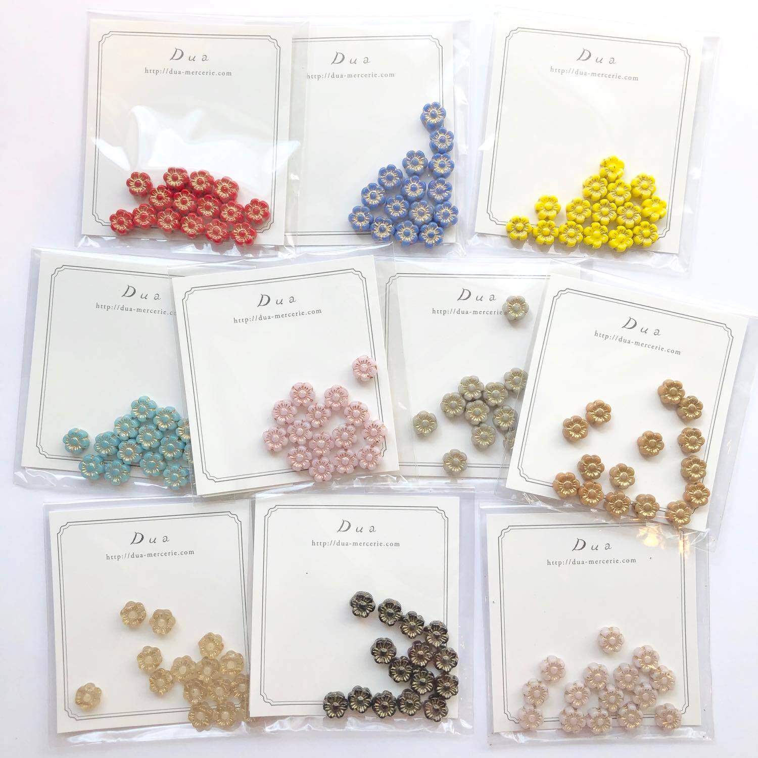 最終入荷〉ミニ小花チェコガラスビーズパック（15p） | Dua