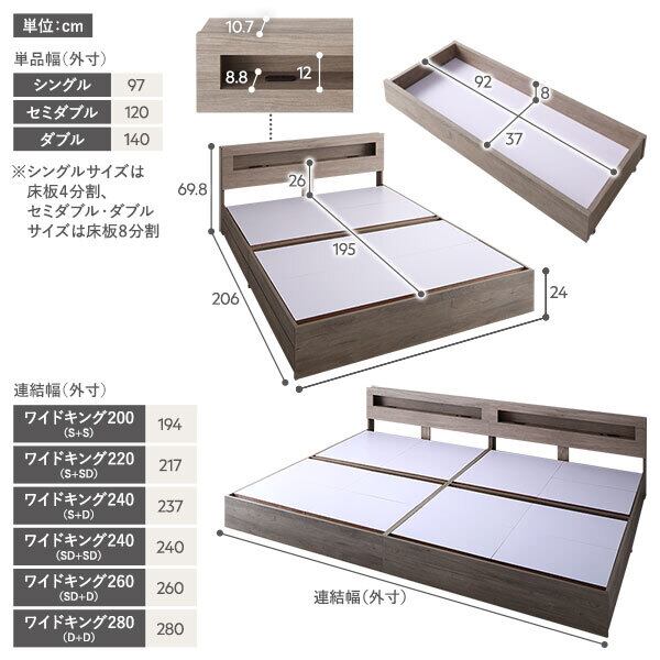 ベッド シングル 2層ポケットコイルマットレス付き シャビー ベッド シングル 2層ポケットコイルマットレス付き シャビー