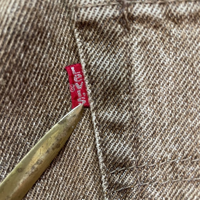 90s USA製 Levi's 550 センタープレスデニムパンツ 茶 W34
