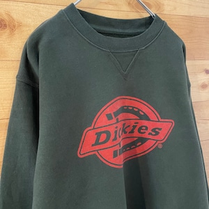 【Dickies】ロゴ プリント スウェット トレーナー アースカラー Lサイズ ディッキーズ us古着 アメリカ古着