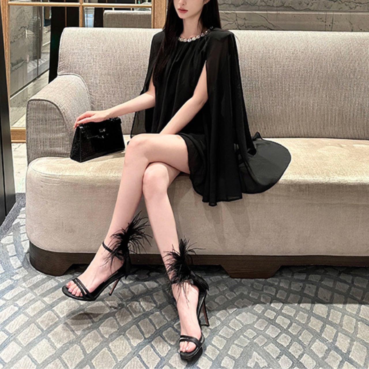 エレガントケープ シフォントップス T018