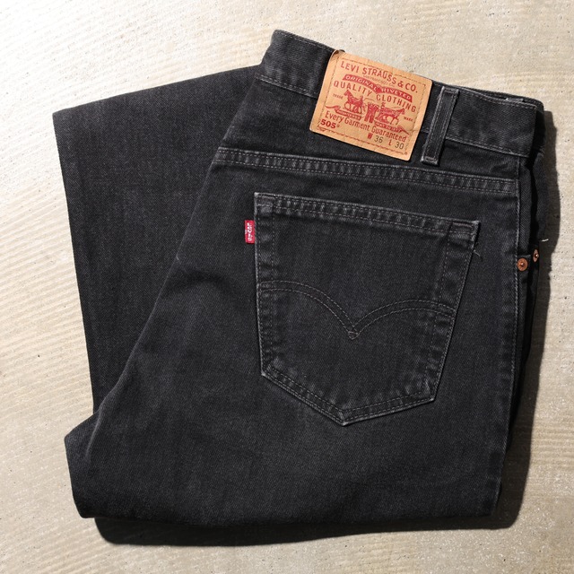 美品 36×30 USA 01年 Levi’s 505 サルファー ブラック デニム パンツ