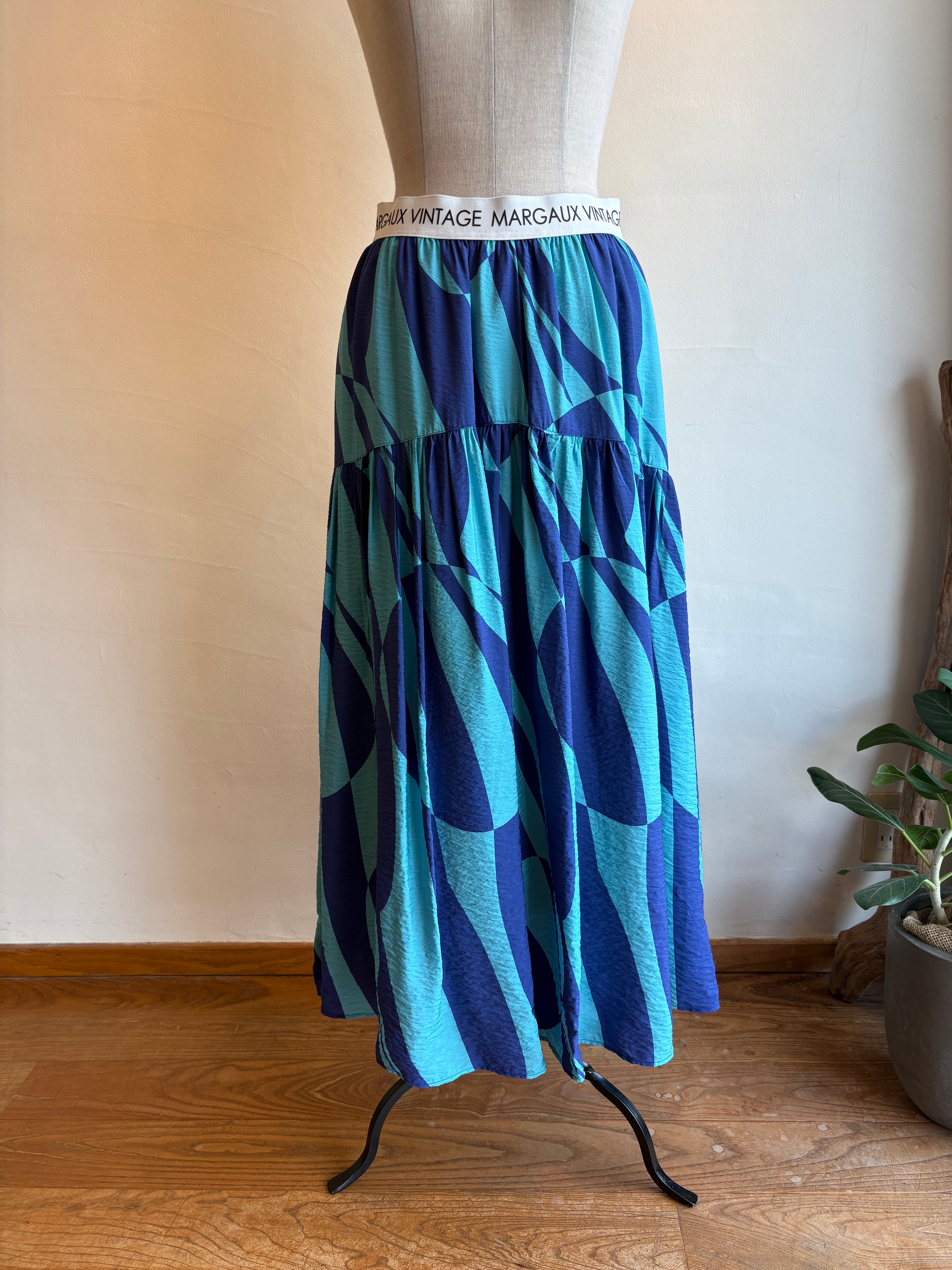 MARGAUX VINTAGE / ロゴウエストジオメトリックスカート | anouk