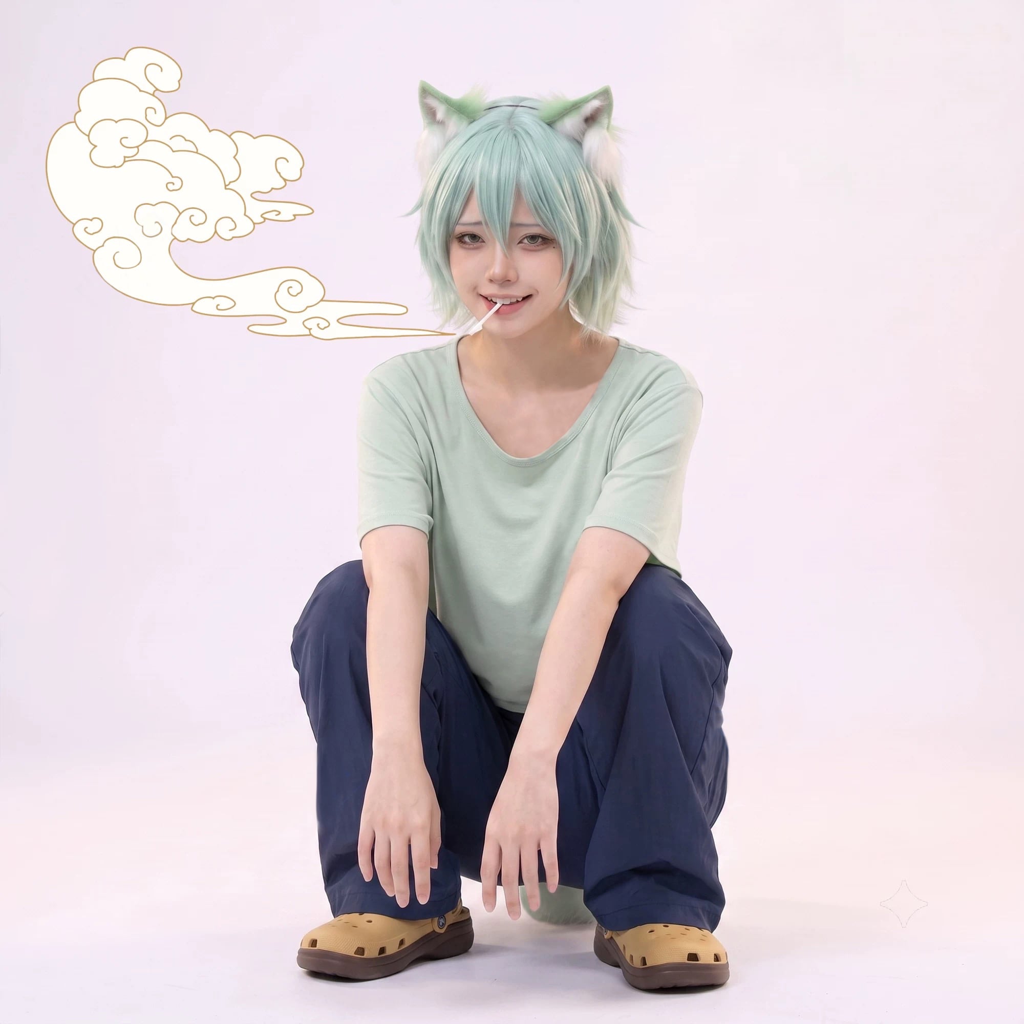 コスプレ衣装 ヤニねこ 風 ヤニねこ 上下セット 通常衣装 普段着