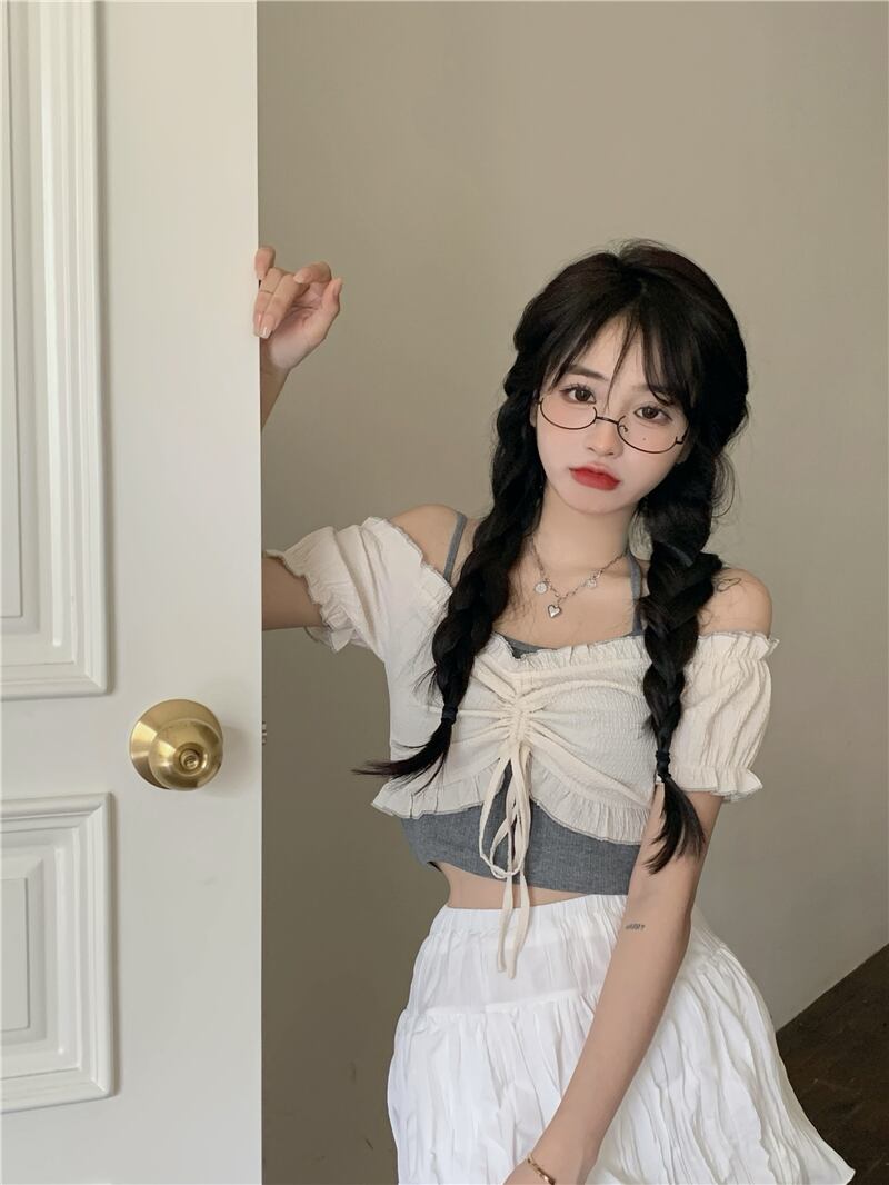 スリーブシャツ サマーショート半袖トップス ハーフスリーブ 夏物 ブラックストロベリース62836265144