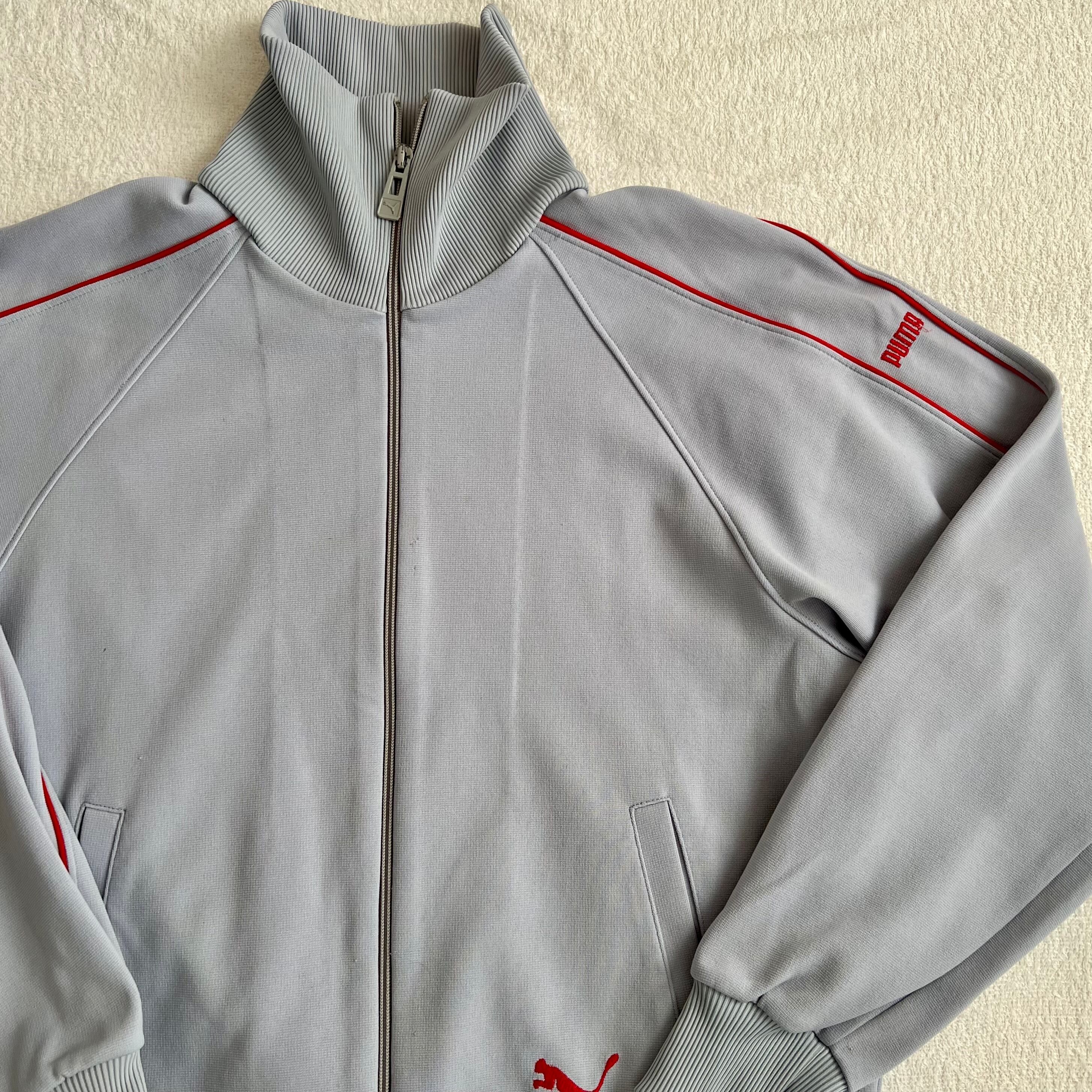 80's PUMA プーマ ヴィンテージ トラックジャケット ジャージ グレー M ...