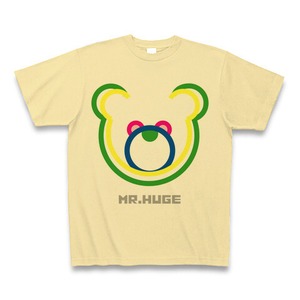 MR.HUGE DOUBLE LINE BEAR（ダブル　ライン　ベア）PRINTED Tシャツ　ナチュラル×グリーン