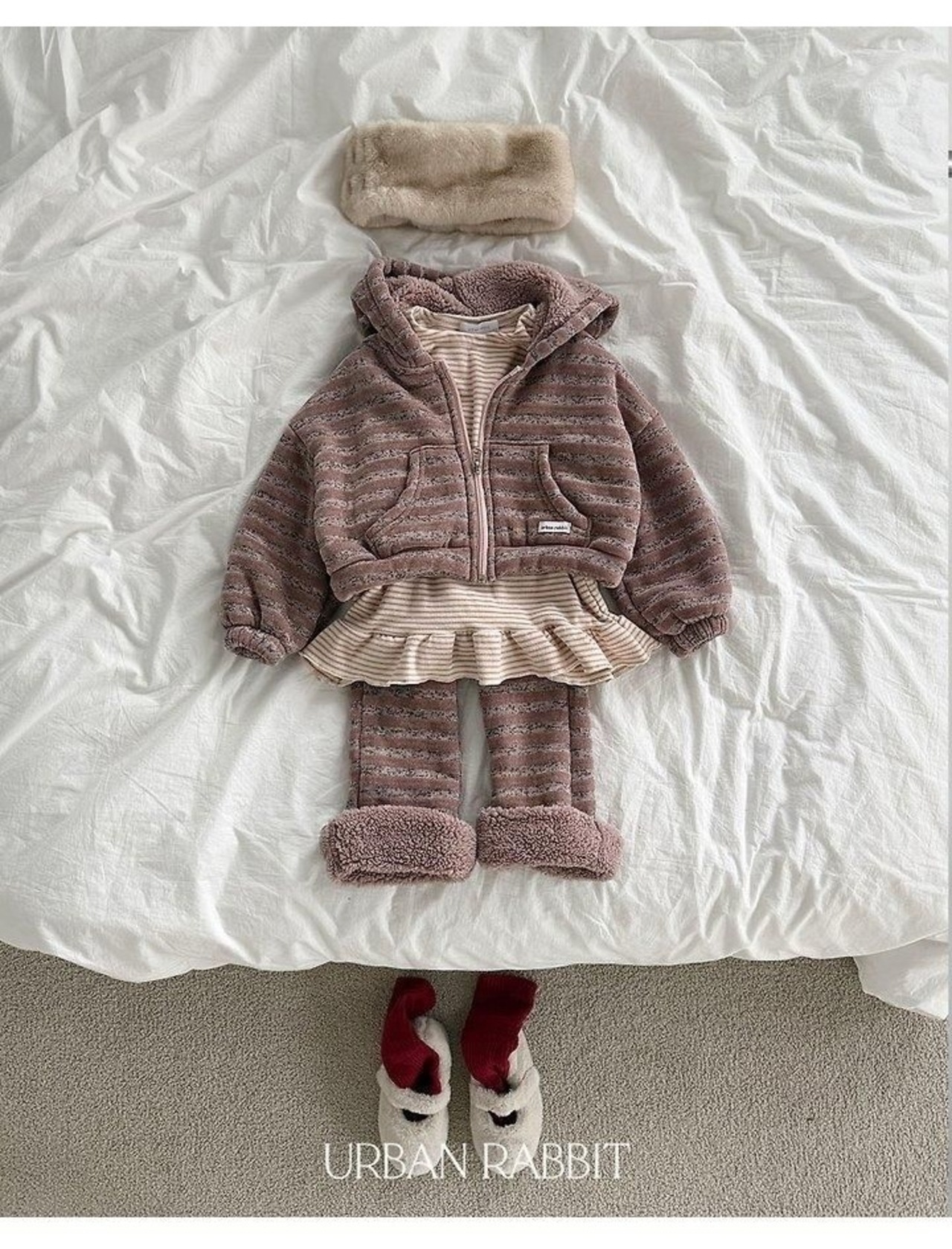 アーバンラビット / URBAN RABBIT / シュークリームフードジャンパー / 韓国子供服 / キッズ / 26winter〖取寄〗*XS~XL*