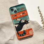 iPhoneケース 黒猫 クラリネット 音楽｜木管楽器 北欧レトロ CAT008