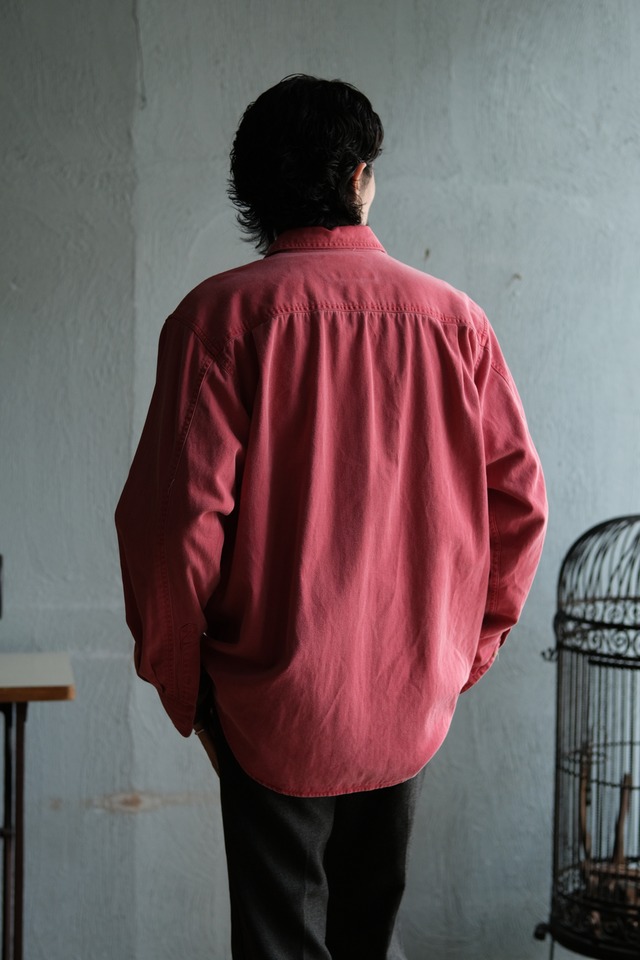 Utah／90's "Marlboro” cotton twill regular collar shirt