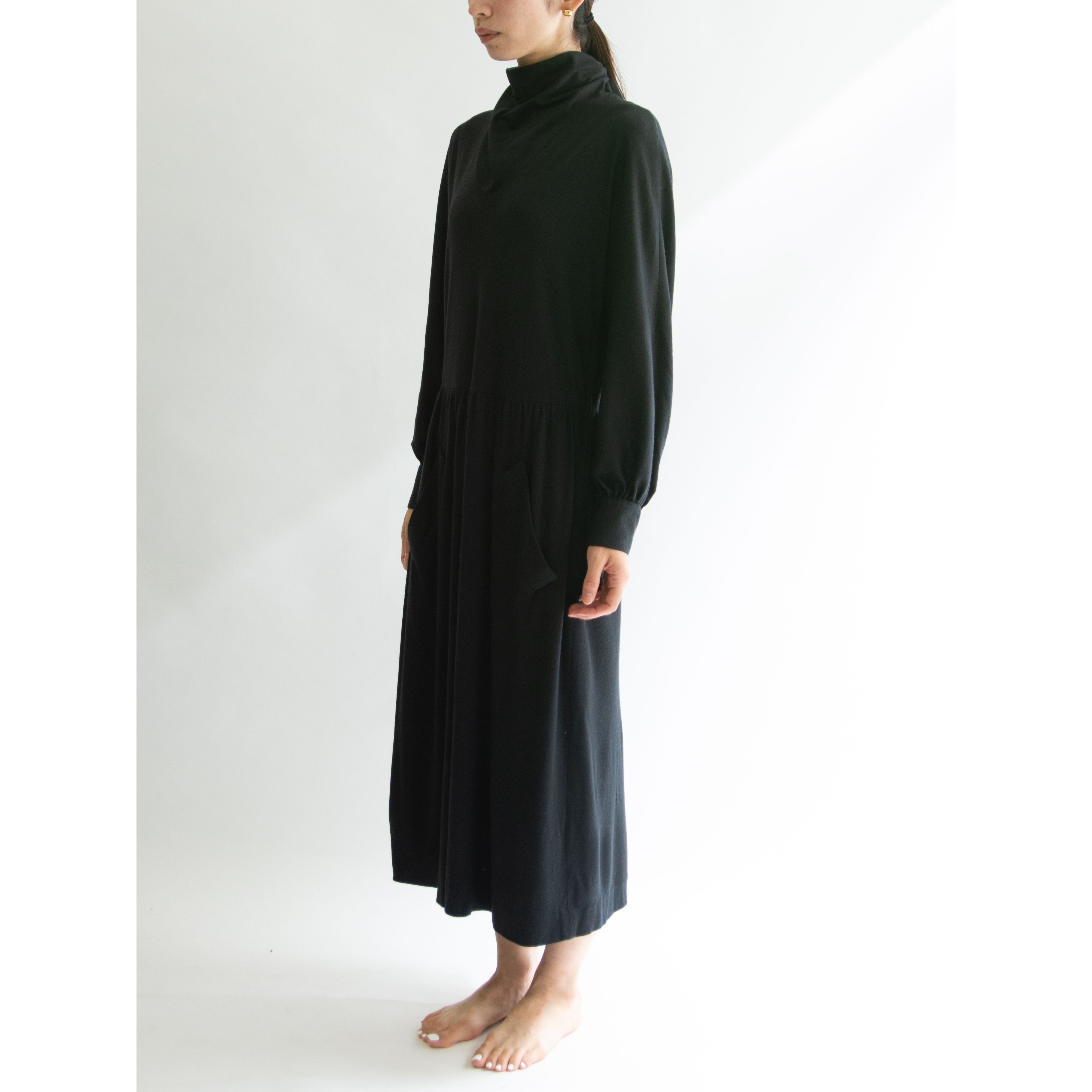 【pisanti】Made in France high neck jersey dress（フランス製 ジャージードレス ワンピース）10d