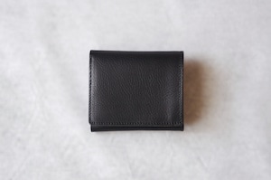 【二つ折り財布】コンパクト 小さい 財布 ホック付き ブラック