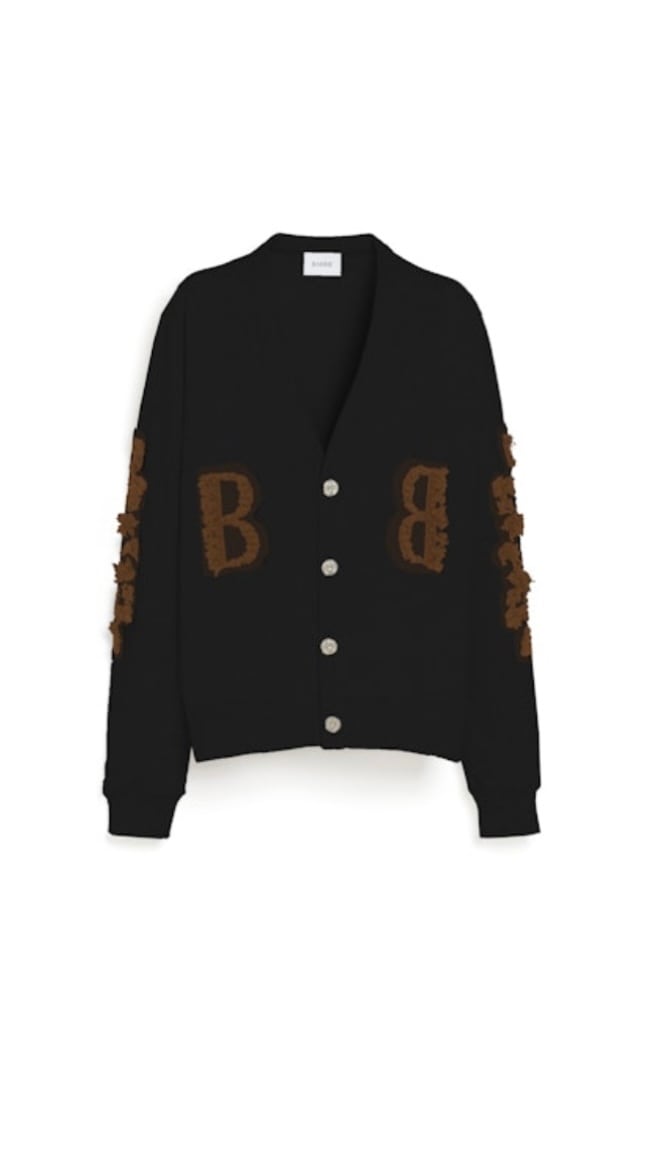 BARRIE -Cardigan in cotton with a cashmere B logo-:TRUFFLE