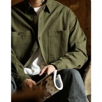 Cotton Corduroy Button Down Work Shirt ◇3color H0424