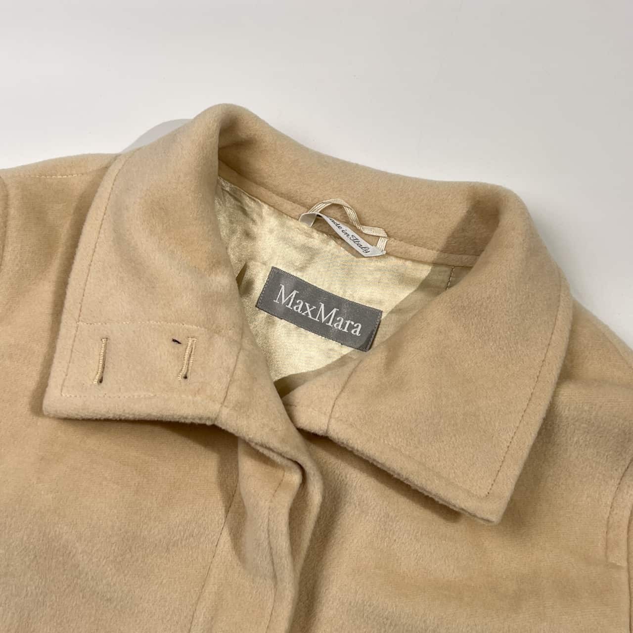 イタリア製 MaxMara マックスマーラ 比翼 コート 38/アイボリー レディース