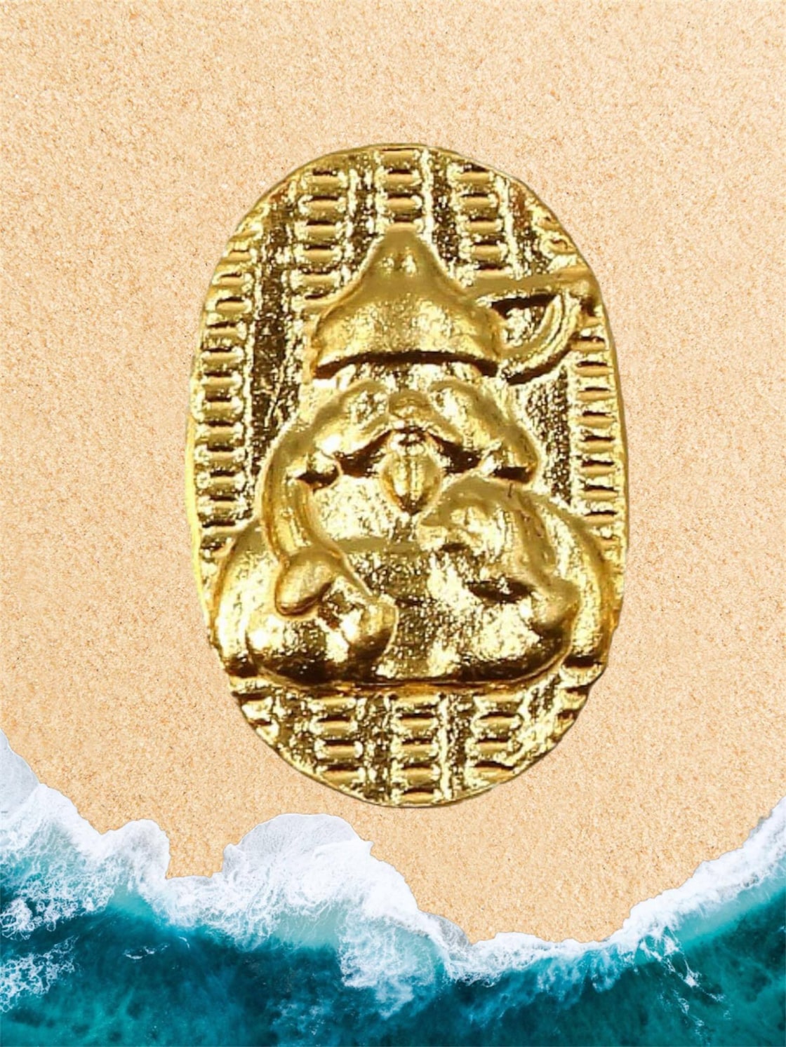 純金 『恵比寿天（えびすてん）・八福神』小判 約1g お守り【JUNGOLD 