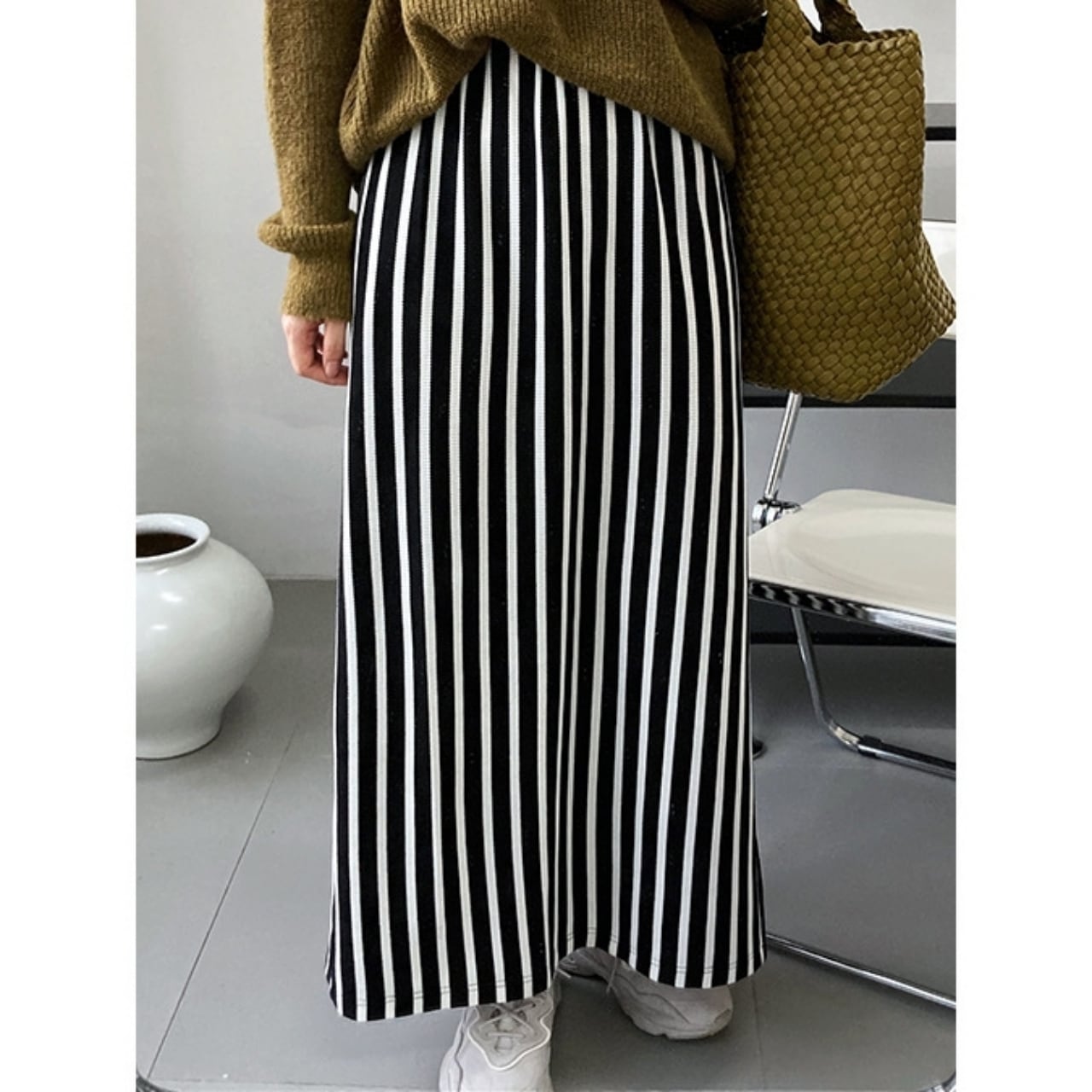Striped long skirt KRE1403