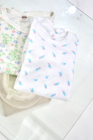 light blue ribbon thermal tops