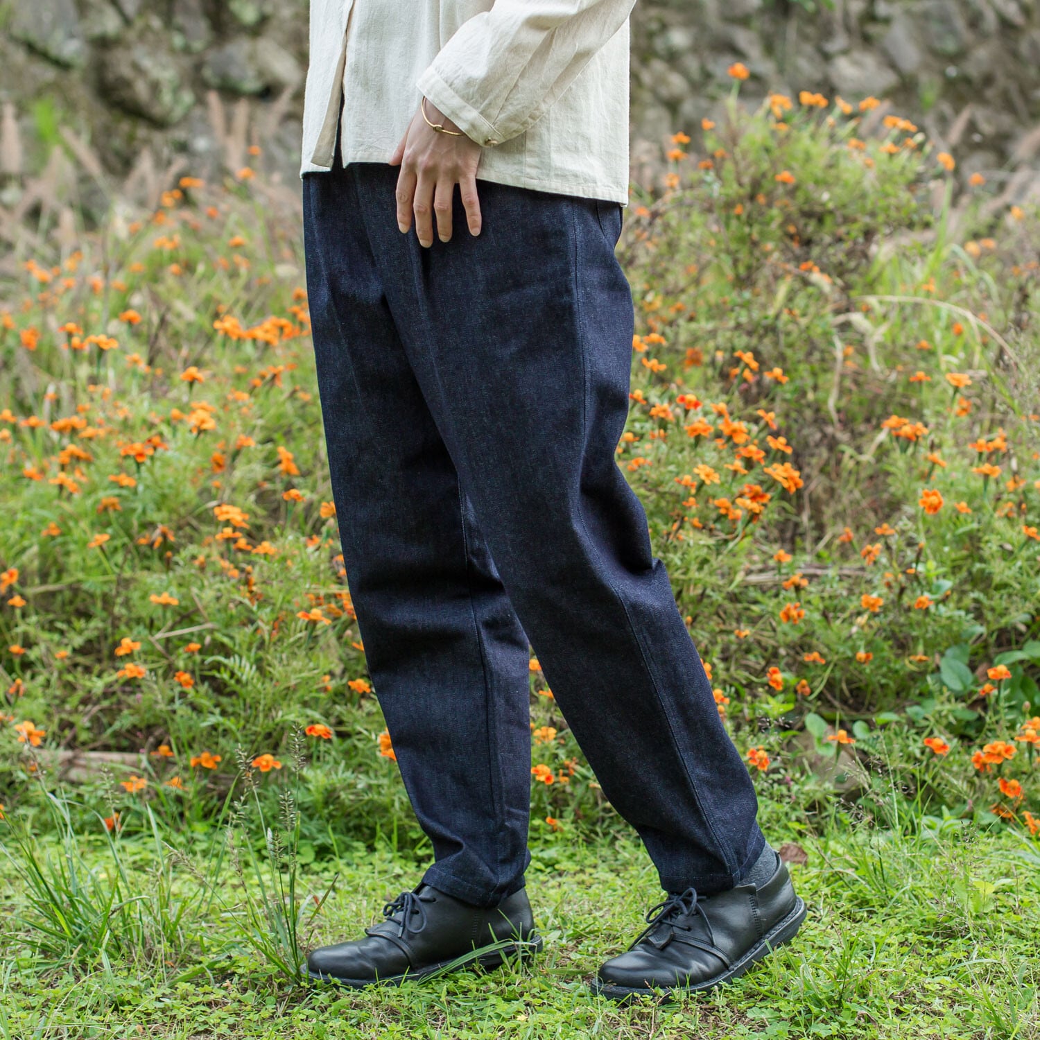 【sisam】オーガニックコットン デニム|namaste テーパードパンツ