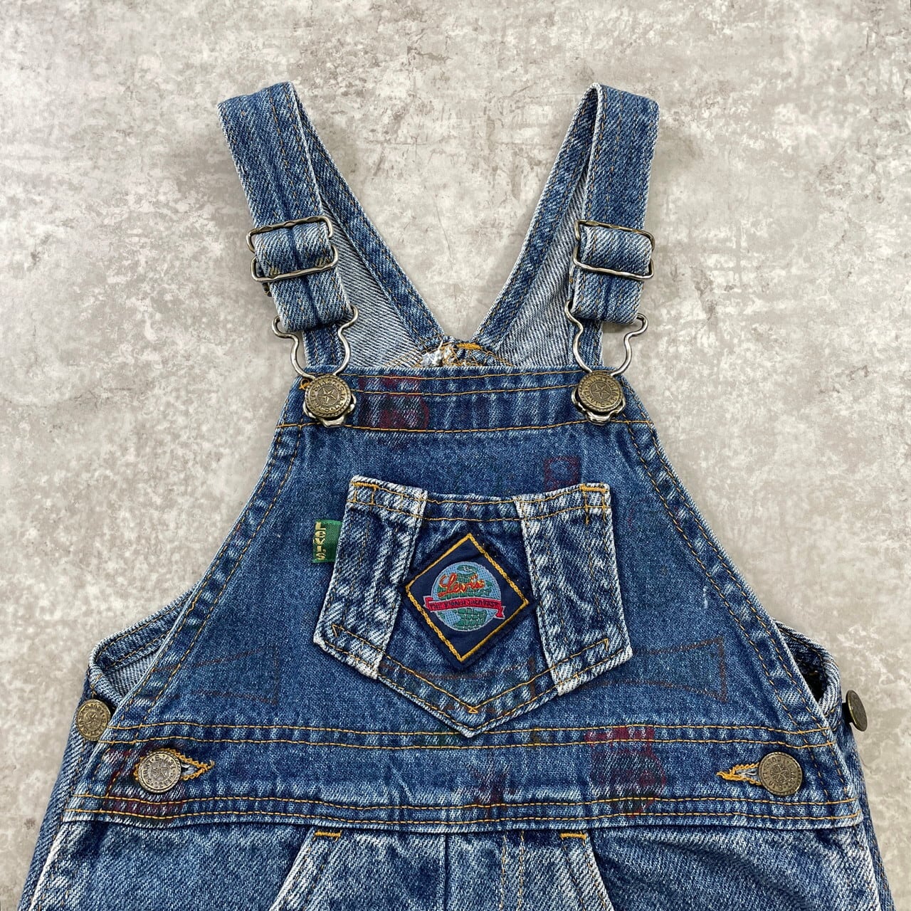vintage リトルリーバイス　24MO ロンパース　古着 kids】希少 90年代 USA製 Little Levi's リトルリーバイス 地球