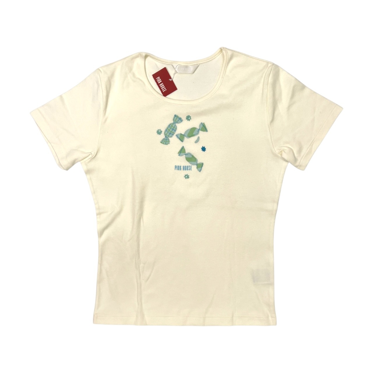 PINK HOUSE ピンクハウス タグ付き キャンディデザイン 半袖Tシャツ L/オフホワイト